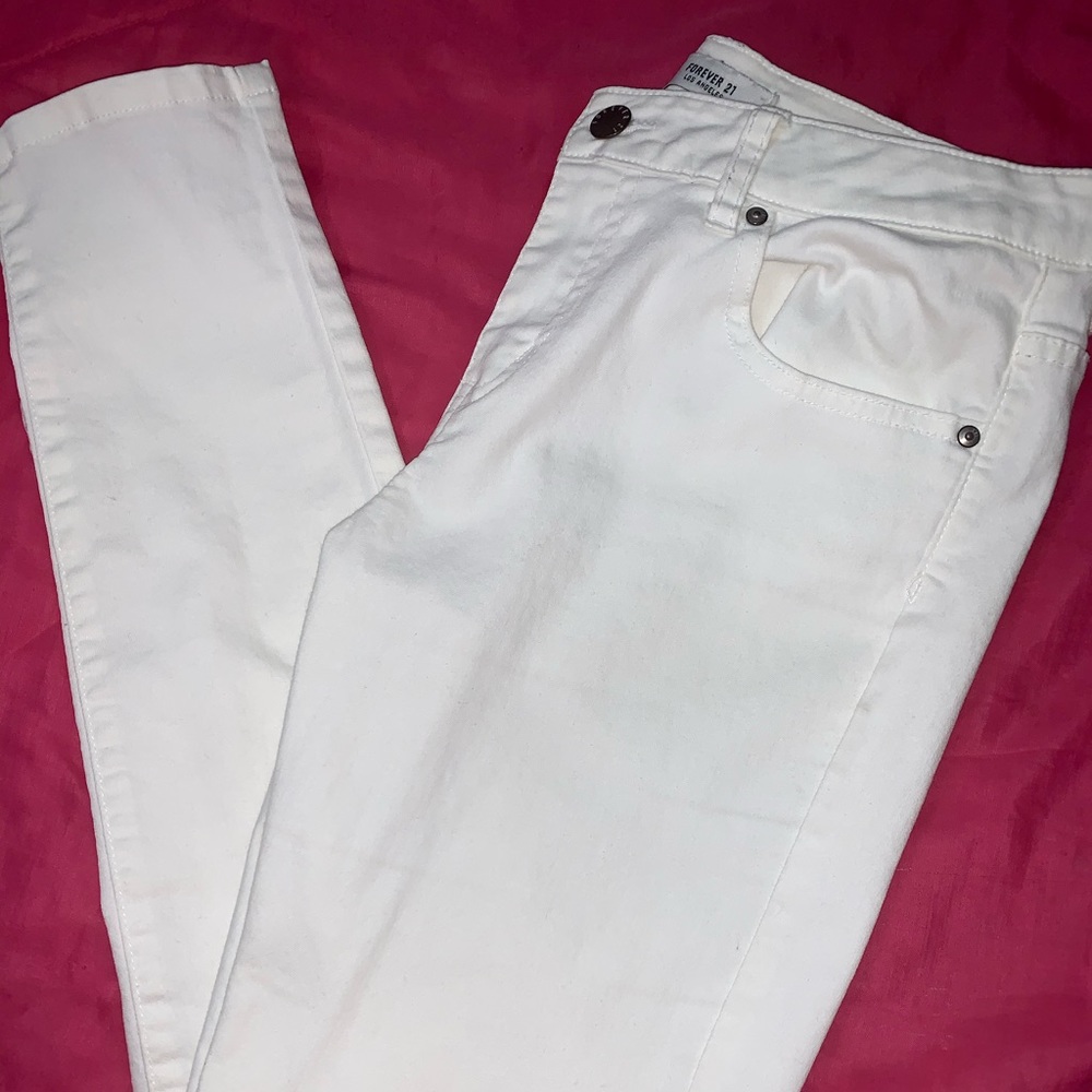 White Forever 21 Skinny Jeans